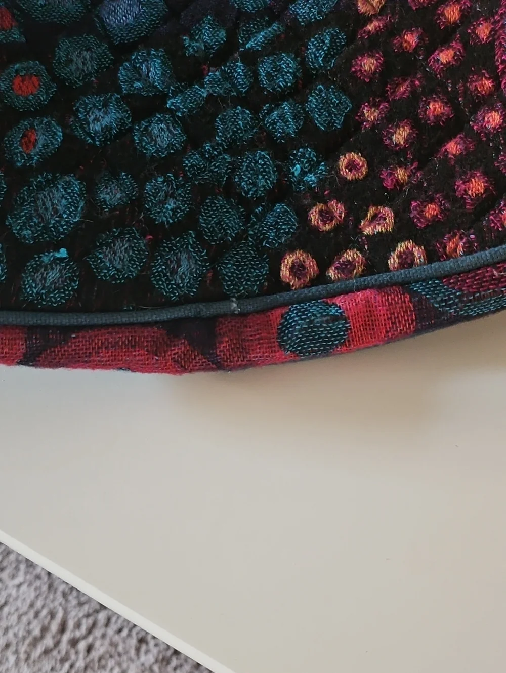 Colorful Quilted Zip Pouch with Peacock Type Paytern.